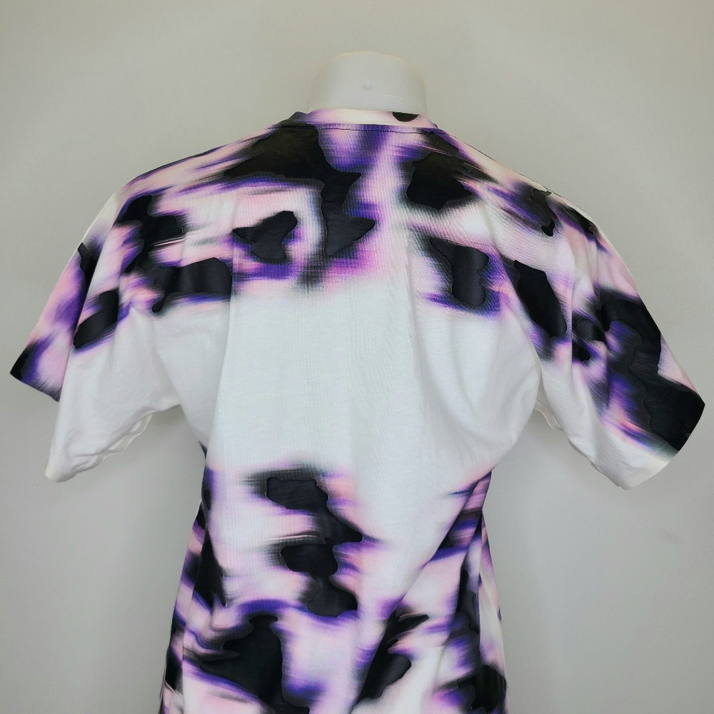 Balenciaga T's T-Shirt Dress Psychedelic Camo Print White Purple Black Small - Picture 9 of 13